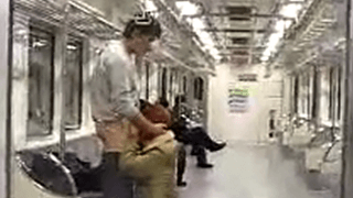 Gay boy blowjob in Subway with people around – Exhibitionist