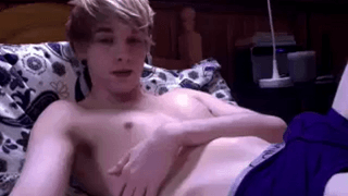 Hot blond teen boy jerking off on webcam