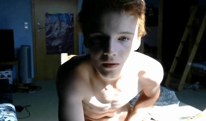 Cute teen boy caught by brother while wanking naked