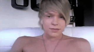 Hot blond 18yo teen boy jerking off on webcam