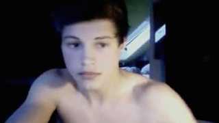 Cute athletic teen boy jerking off on Omegle webcam