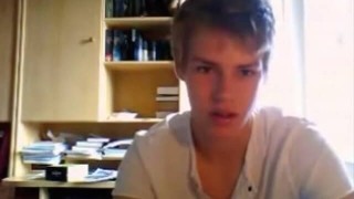 Blond cutie teen boy wanking on webcam