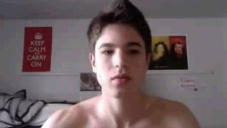 Handsome British Lad wanks and cums on cam