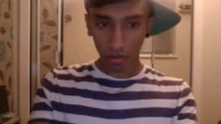 Black young teen boy naked & wanking on webcam