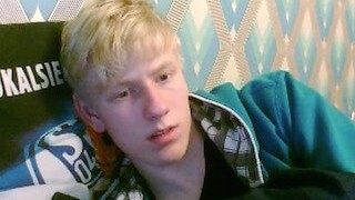 Blond cutie strokes his cock on webcam