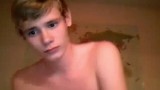 Blond twink self fisting and jerking on webcam