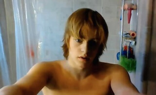 18 year old boy taking a shower live on webcam