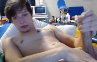 Hot straight teen boy wanking and showing hole
