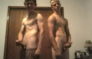 Two straight fit Aussie boys naked and wanking on webcam