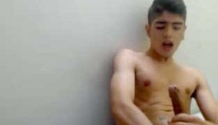Hot Spanish teen boy cums on webcam