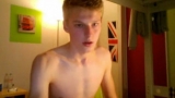 Blond gay bottom boy showing asshole on webcam