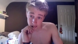 Sexy blond teen boy masturbating on webcam